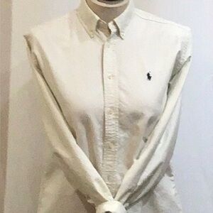 Ralph Lauren Boys/Woman small.Off White-Cream Button-Down Oxford Shirt